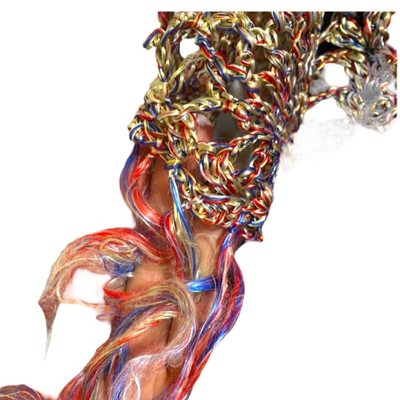 Handmade crochet silky shawl/scarf. Hand knit it Mexico. - Picture 5 of 5